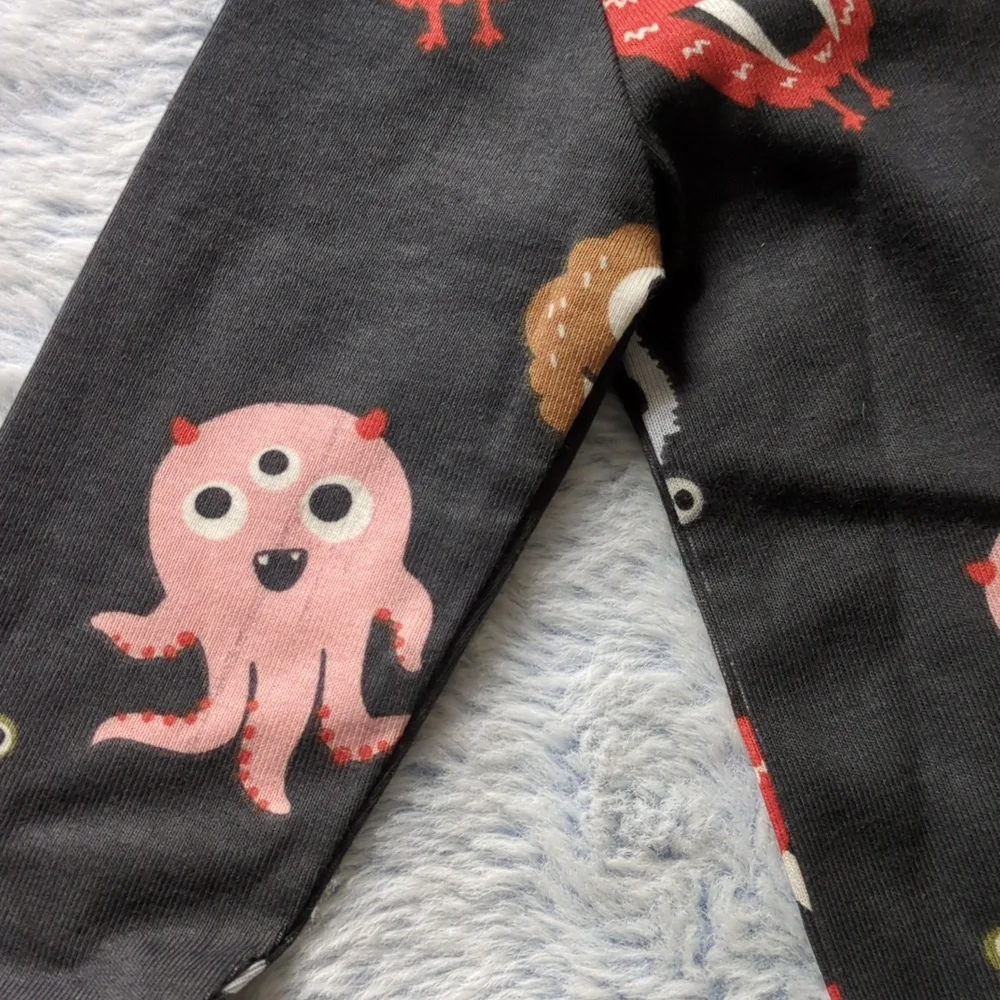 NWT 3T Old Navy Monster Pajama Set Cotton Gender-Neutral Spooky